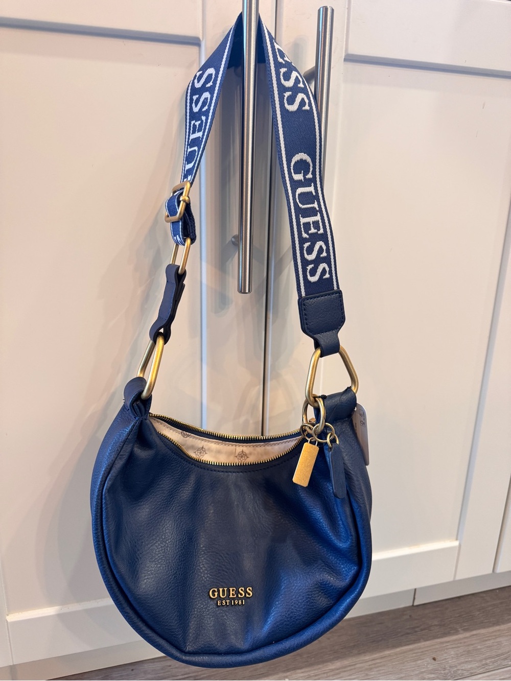 GUESS Natalya Mini Hobo Shoulder Bag with Logo Strap NWT